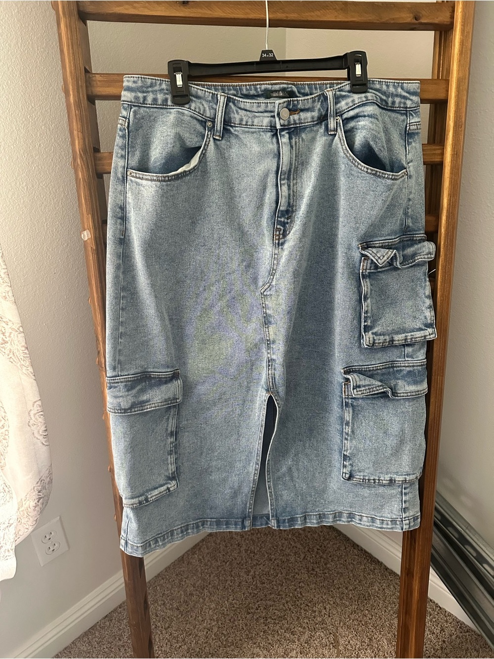 wild fable Light Wash Denim Skirt - Blue